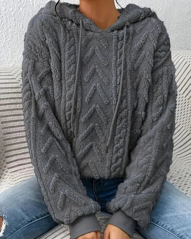 Sudadera Sherpa Femenina con Capucha Bia