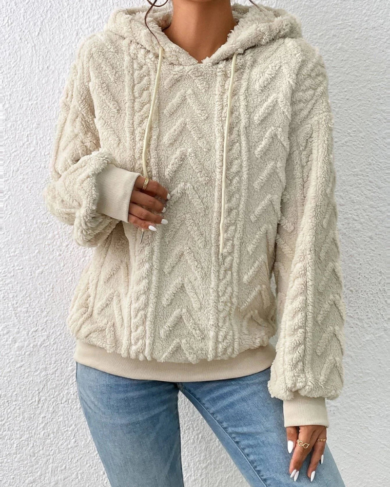 Sudadera Sherpa Femenina con Capucha Bia