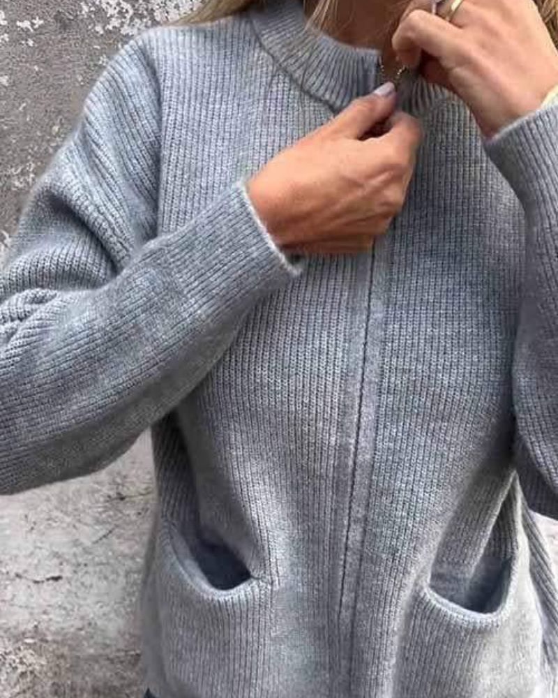 Cardigan Femenino de Tricó con Bolsillos Quélia