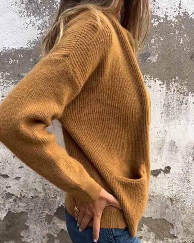 Cardigan Femenino de Tricó con Bolsillos Quélia