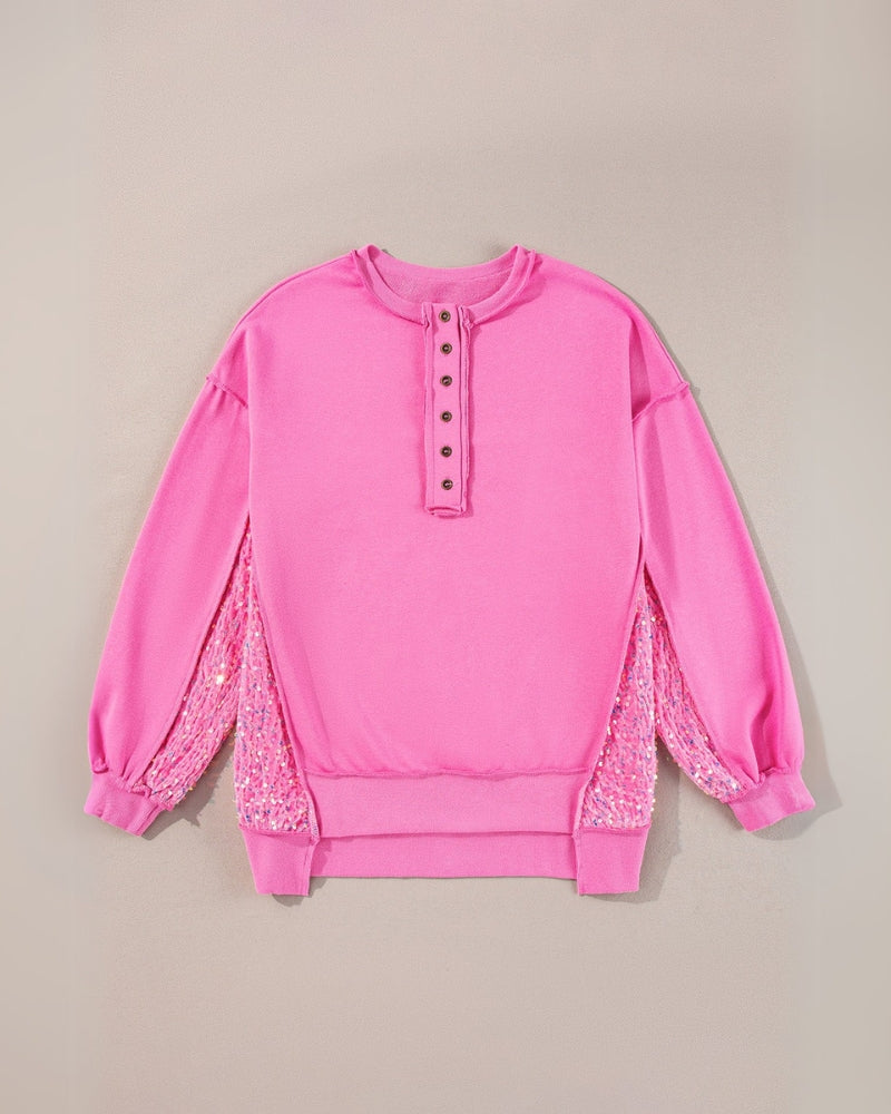 Blusa Oversized Rosa con Paetés Paula