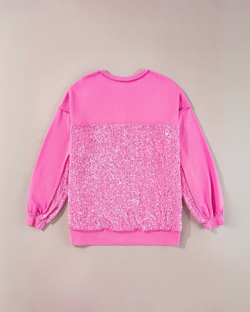 Blusa Oversized Rosa con Paetés Paula