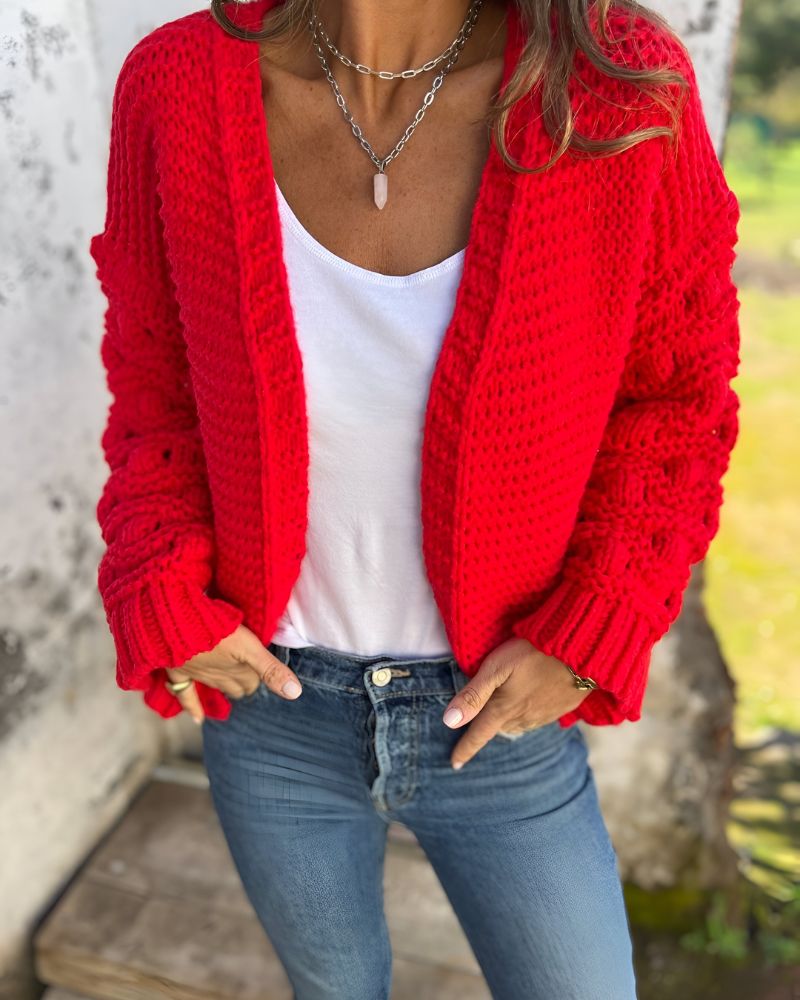 Cárdigan Femenino de Tricó Artesanal Carol