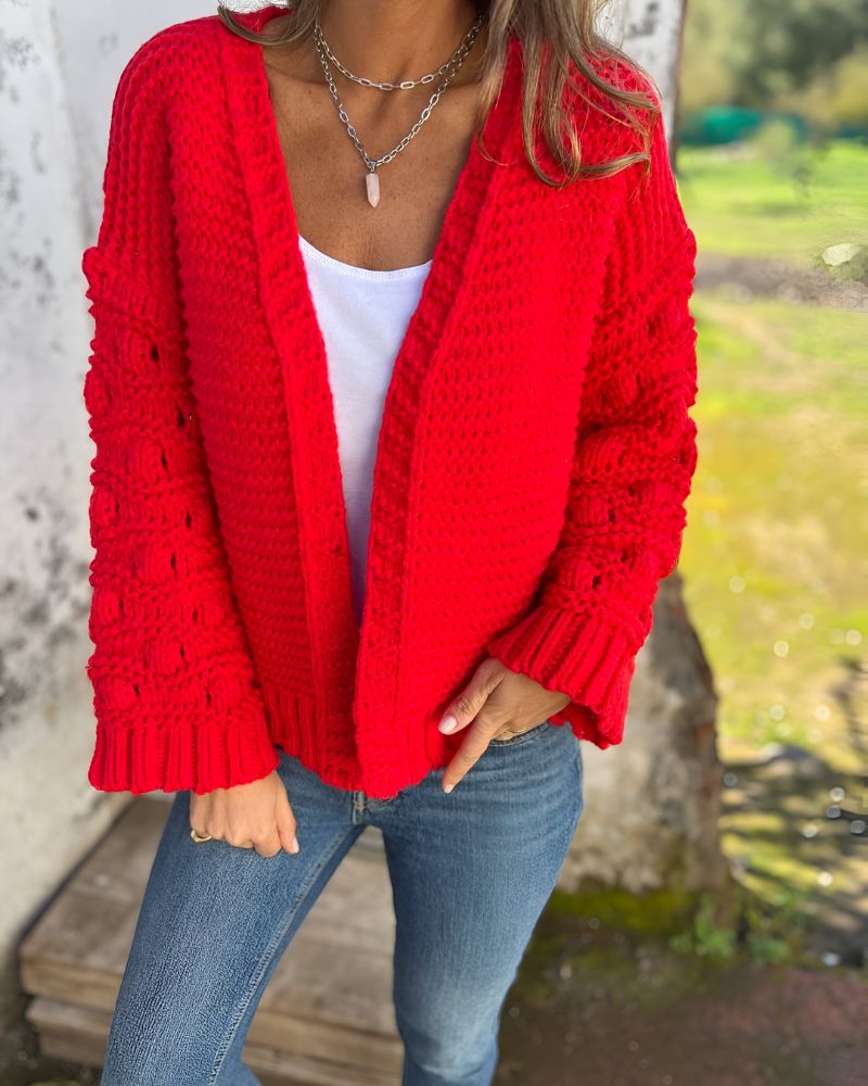 Cárdigan Femenino de Tricó Artesanal Carol
