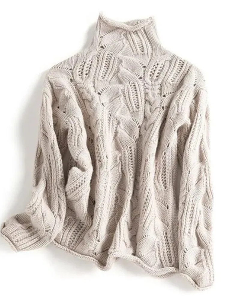 Suéter Femenino de Cashmere Cuello Alto Maíra