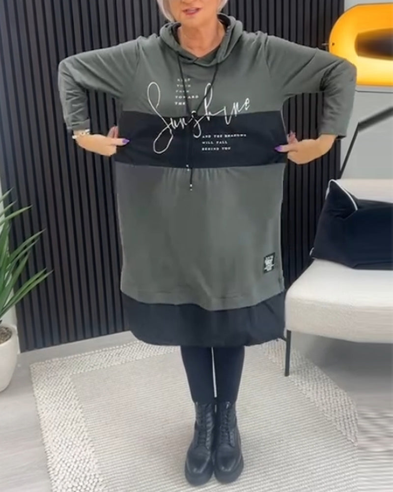 Vestido Femenino Estilo Moletom con Capucha