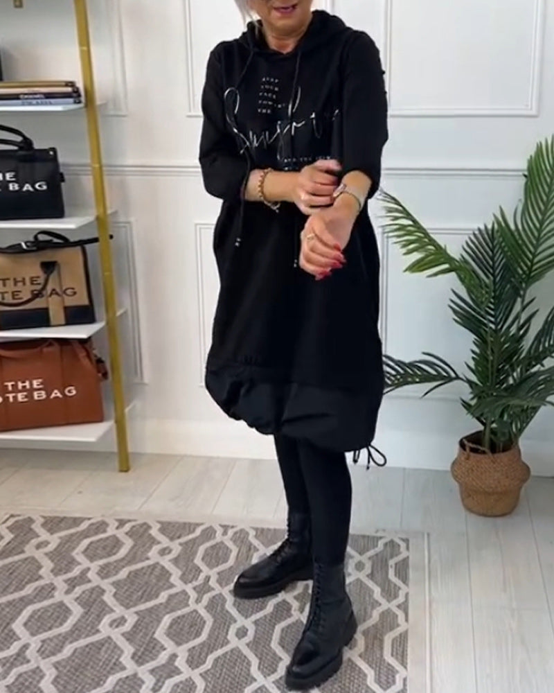 Vestido Femenino Estilo Moletom con Capucha