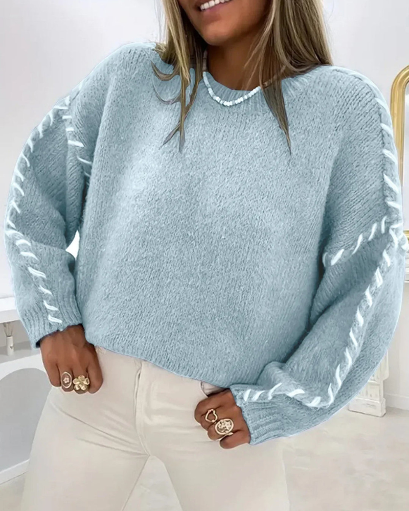 Blusa Femenina de Tricó con Acabado Artesanal Tatiane