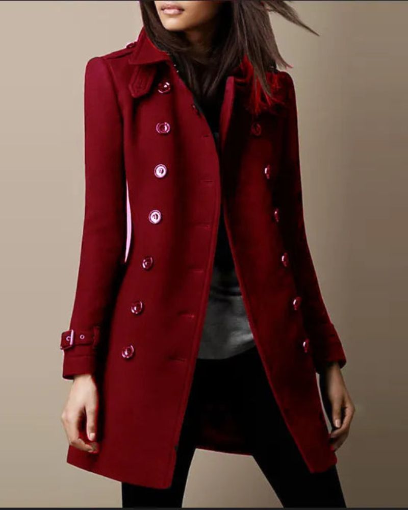 Sobretodo Femenino Elegante con Botones Frontales Aide