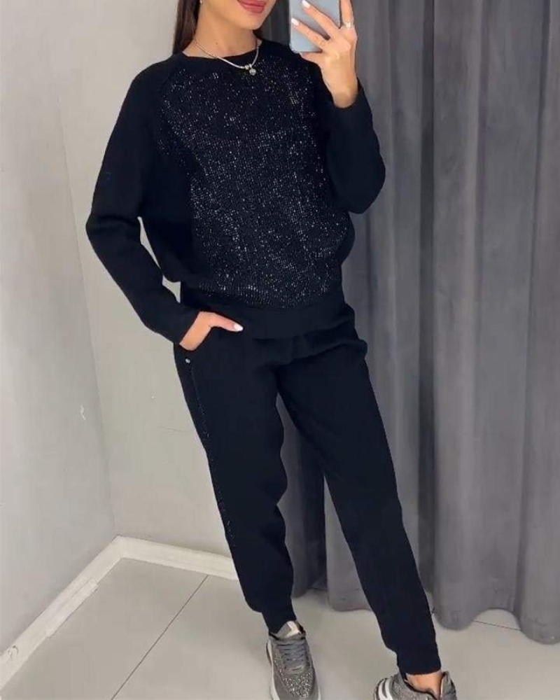 Conjunto Femenino en Malla con Brillo Whitney