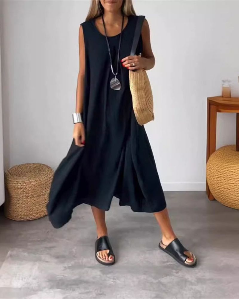 Vestido Midi Boho Sin Mangas