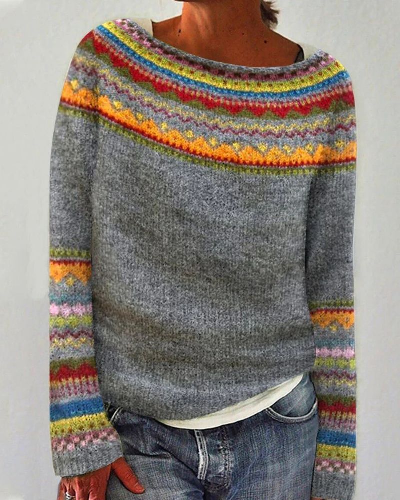 Suéter Femenino de Tricó Estilo Boho Fabíola
