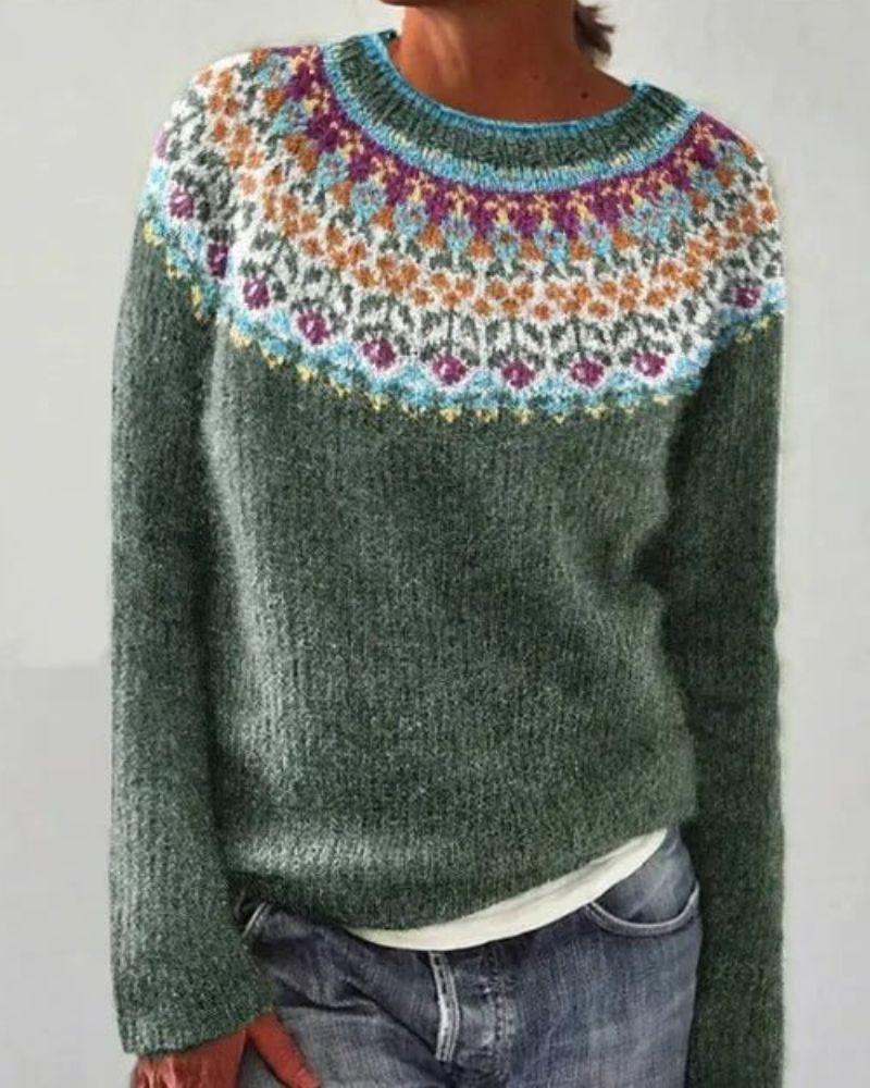 Suéter Femenino de Tricó Estilo Boho Fabíola