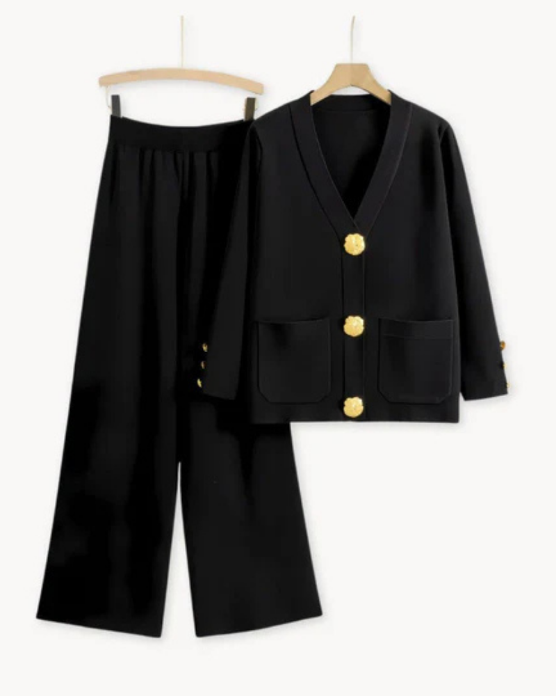 Conjunto Femenino de Sastrería con Blazer Largo y Pantalón Recto Isabela