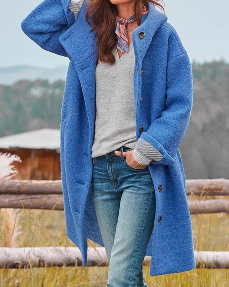 Abrigo Oversized Femenino con Capucha Dena