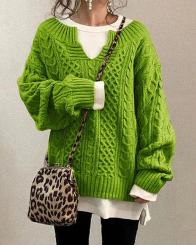 Suéter Femenino de Tricô Oversized Rosa