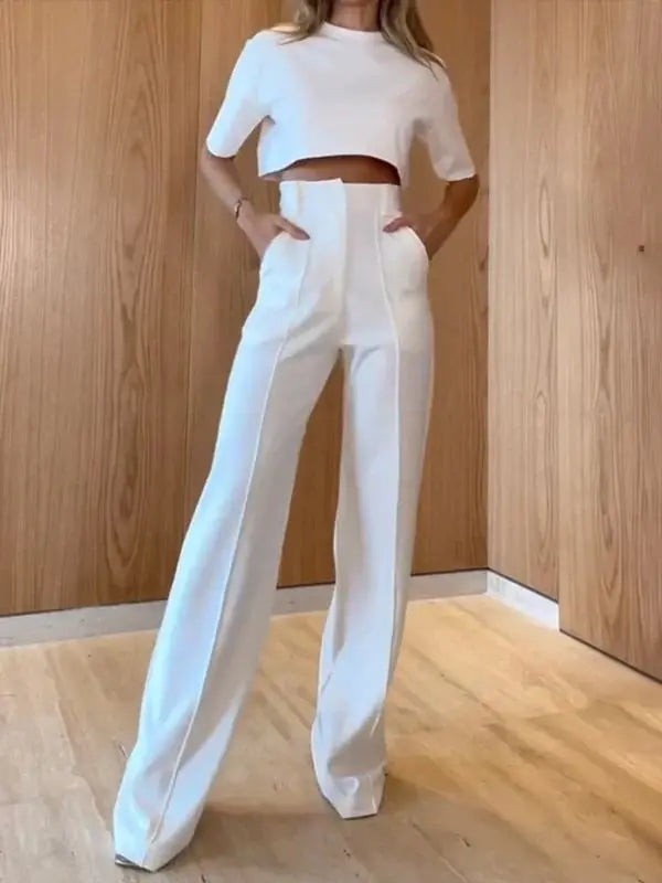Conjunto Corto y Pantalón de Cintura Alta