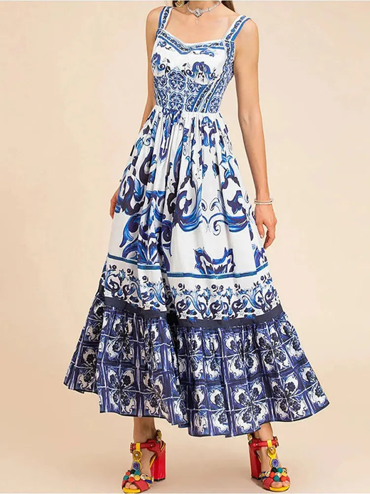 Vestido Femenino Largo Estampado