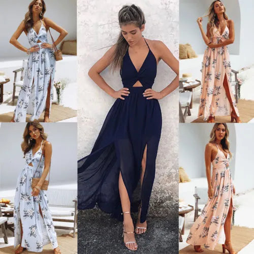 Vestido Femenino Largo Con Un Hombro Y Con Abertura