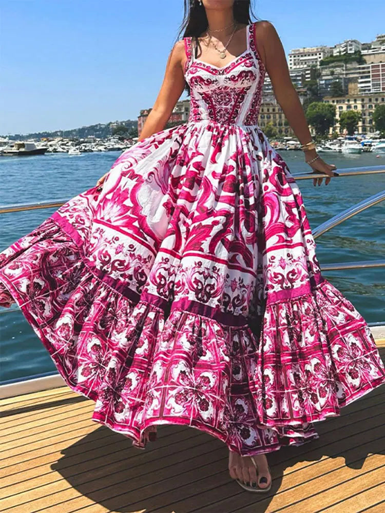 Vestido Femenino Largo Estampado