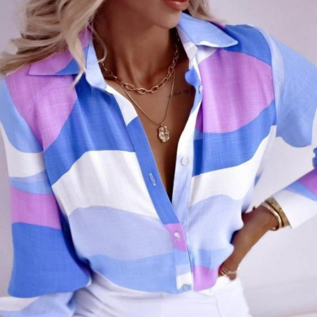 Camisa Social Femenina Estampada