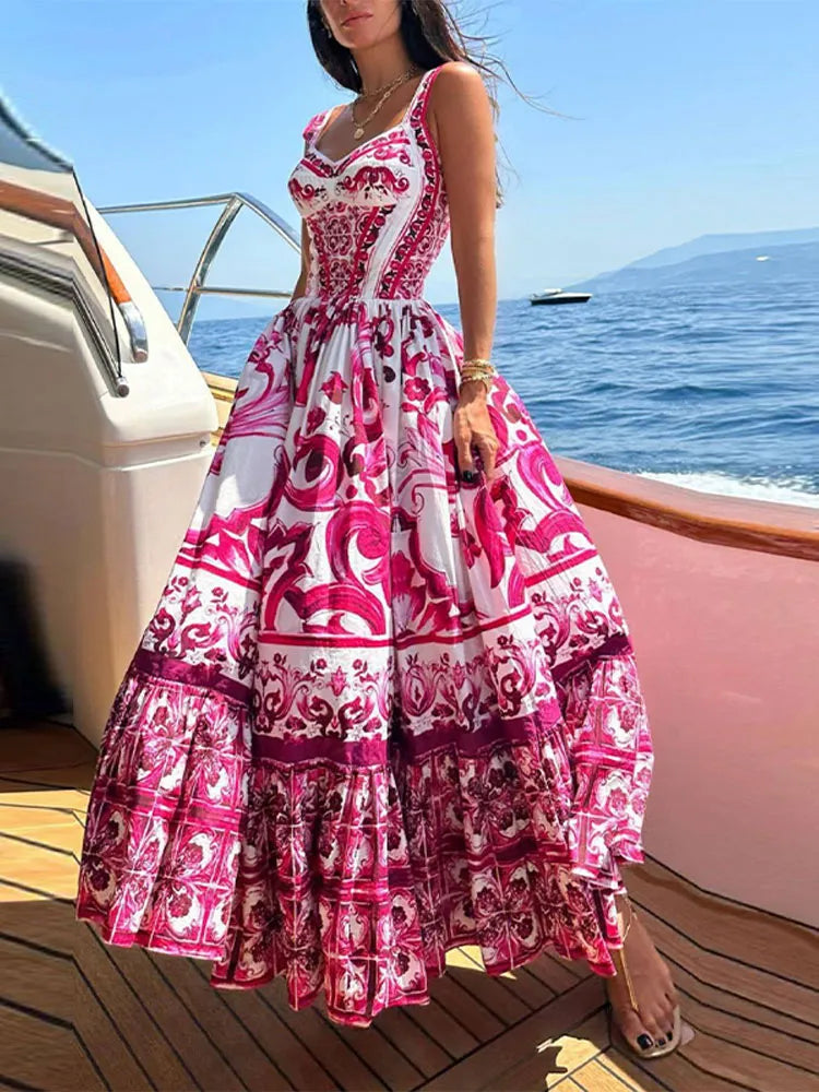 Vestido Femenino Largo Estampado