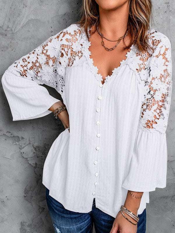 Blusa Feminina Costas E Ombros Em Renda Branca / P 003