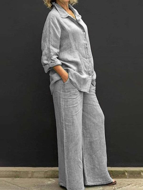 Conjunto de Pantalón con Camisa de Estilo Commuting