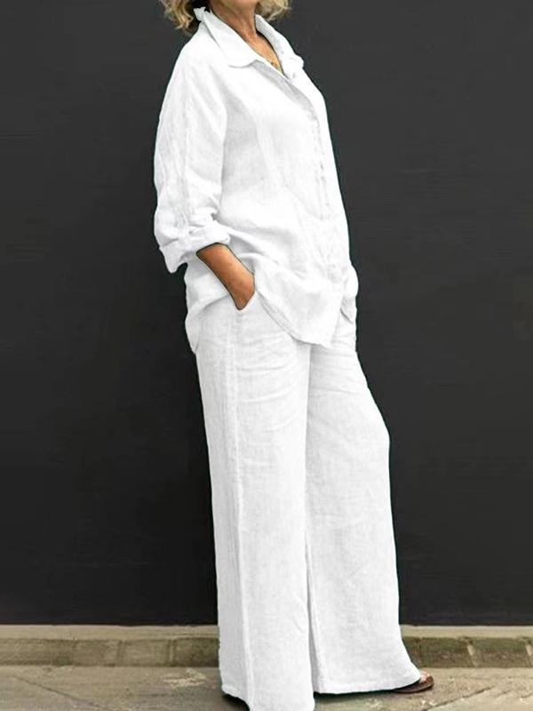 Conjunto de Pantalón con Camisa de Estilo Commuting