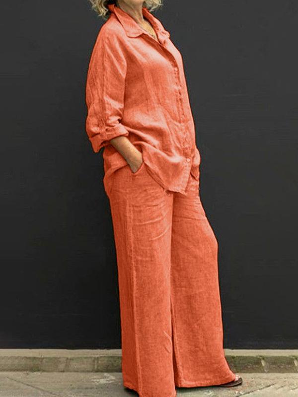 Conjunto de Pantalón con Camisa de Estilo Commuting