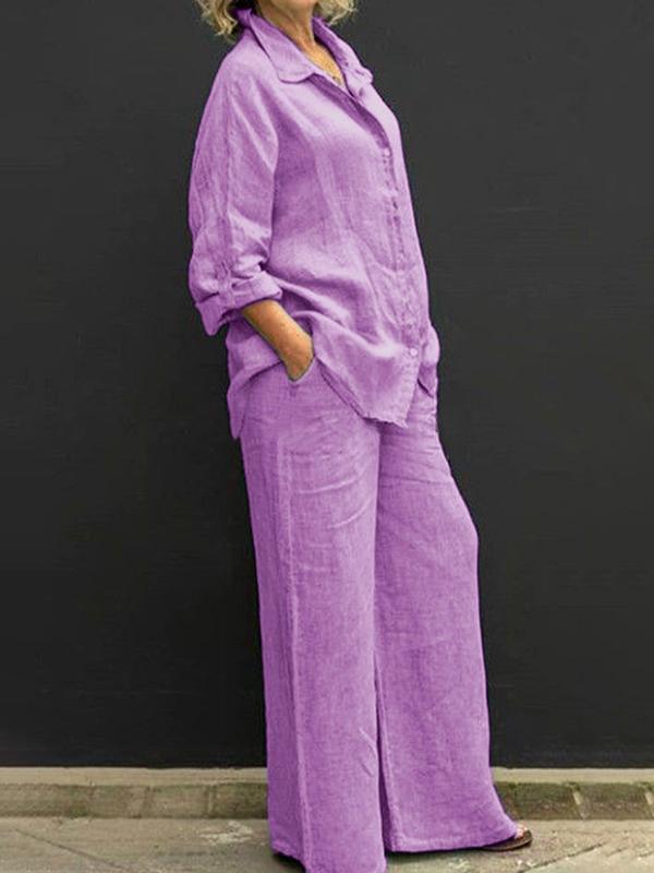 Conjunto de Pantalón con Camisa de Estilo Commuting