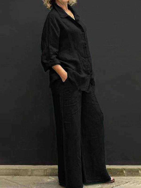Conjunto de Pantalón con Camisa de Estilo Commuting