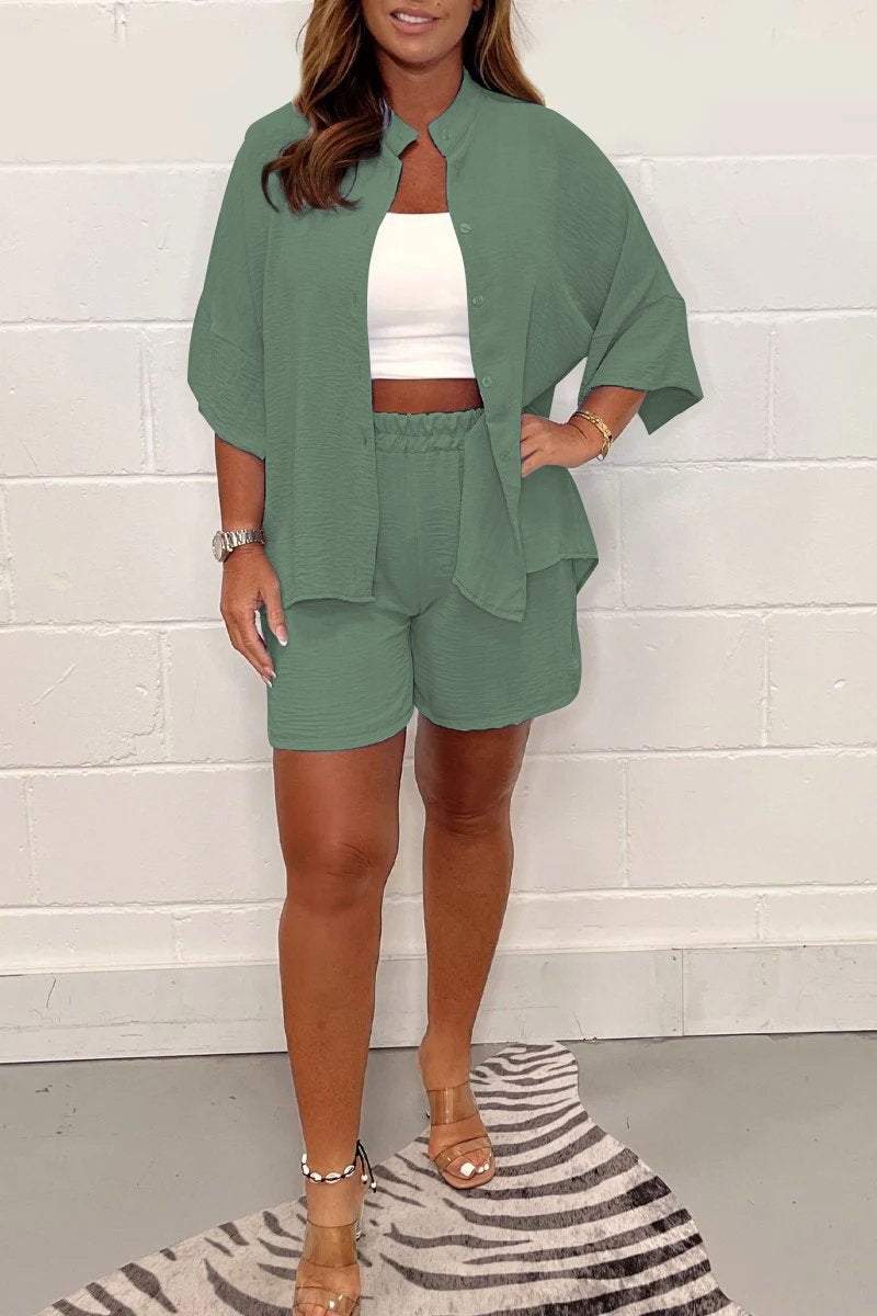 Conjunto de Camisa Casual con Pantalones Cortos