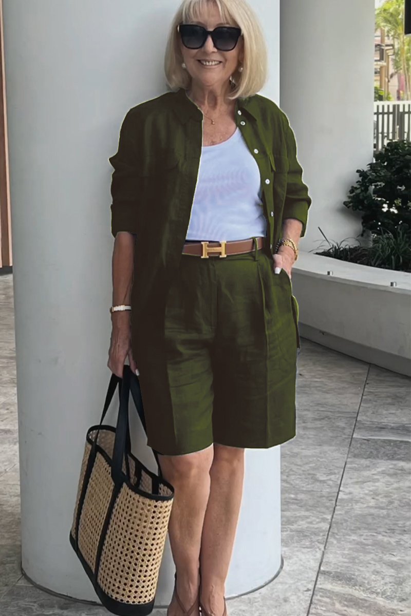 Conjunto Camisa y Shorts de Lino y Algodón Verona | Elegancia Casual Atemporal