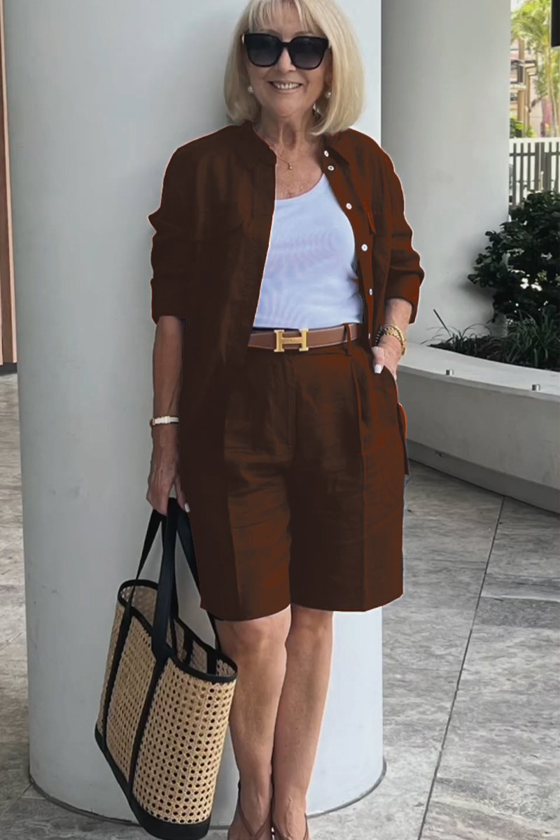 Conjunto Camisa y Shorts de Lino y Algodón Verona | Elegancia Casual Atemporal