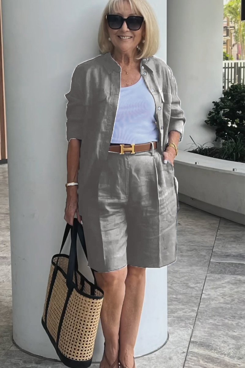 Conjunto Camisa y Shorts de Lino y Algodón Verona | Elegancia Casual Atemporal