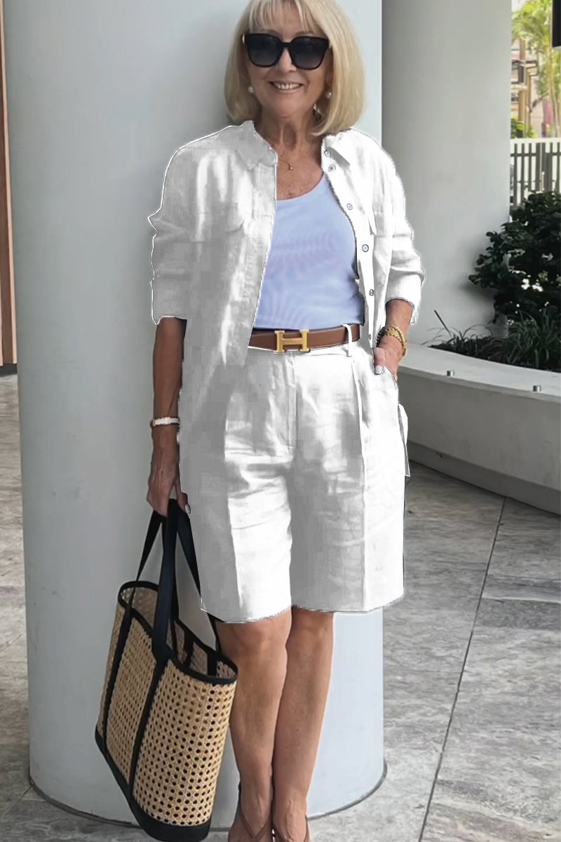 Conjunto Camisa y Shorts de Lino y Algodón Verona | Elegancia Casual Atemporal