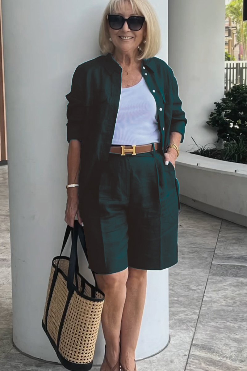 Conjunto Camisa y Shorts de Lino y Algodón Verona | Elegancia Casual Atemporal