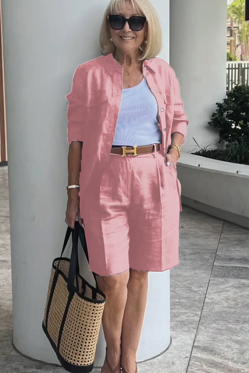 Conjunto Camisa y Shorts de Lino y Algodón Verona | Elegancia Casual Atemporal