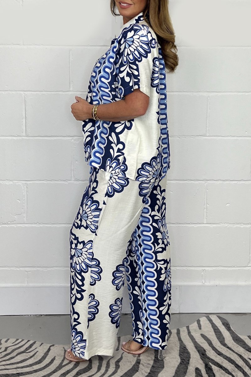 Conjunto de Camisa Estampada y Calças