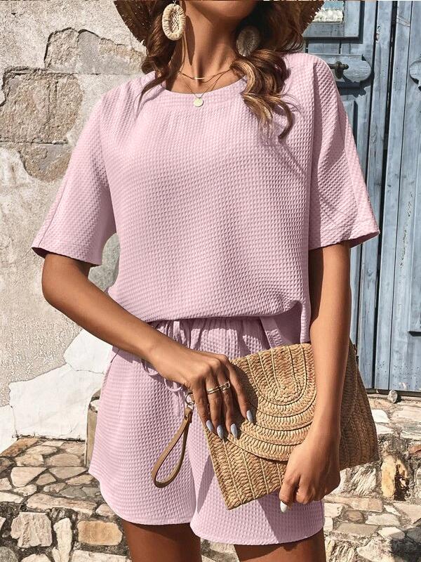 Conjunto de Dos Piezas con Camisa de Manga Corta y Shorts