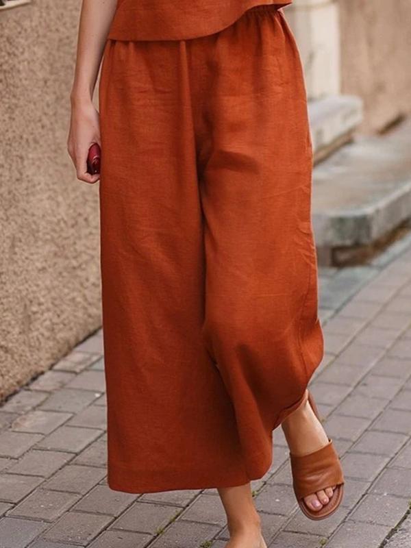 Conjunto de Dos Piezas con Camisa Suelta de Color Sólido y Pantalones