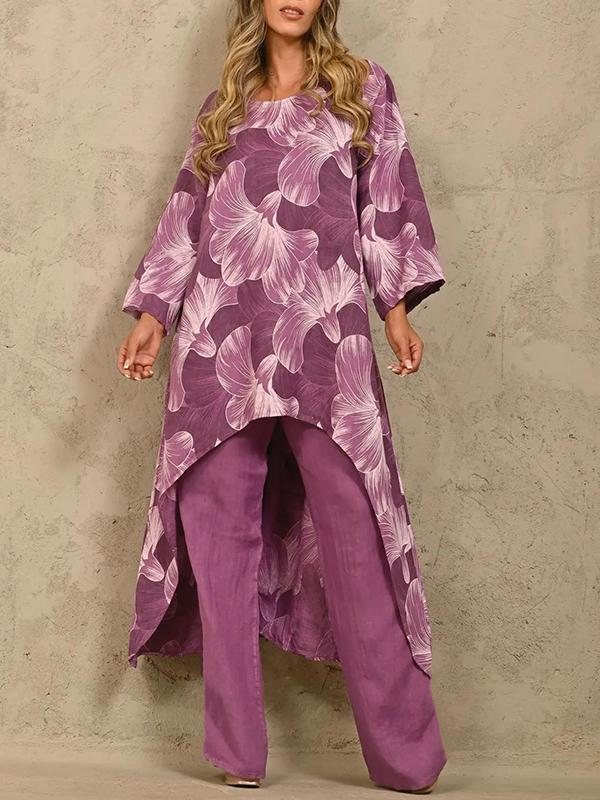 Conjunto de Dos Piezas con Suéter Estampado de Manga Larga