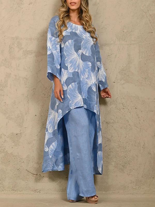 Conjunto de Dos Piezas con Suéter Estampado de Manga Larga