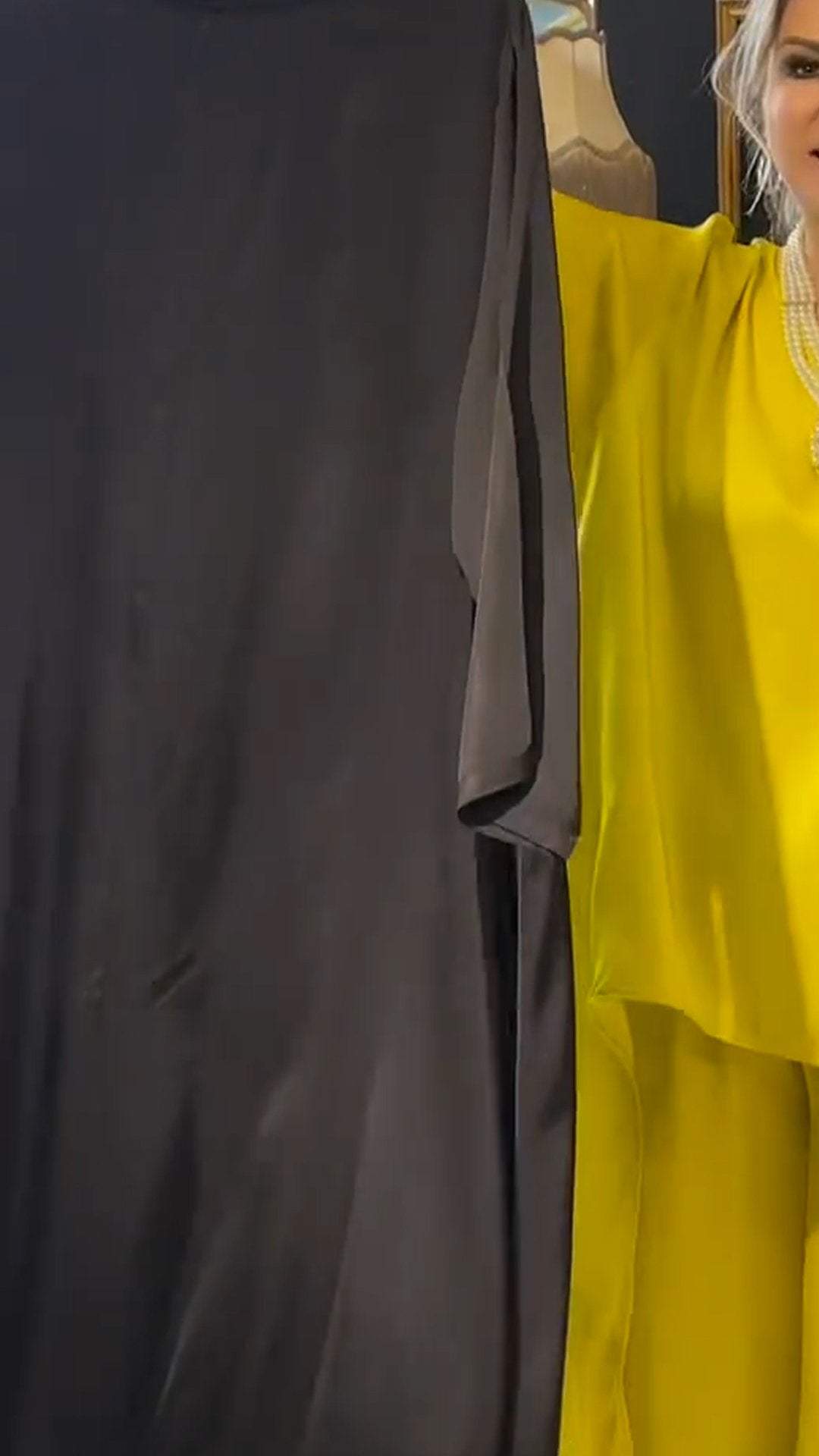 Conjunto Femenino Casual de Color Sólido con Frente Corto y Espaldas Largas