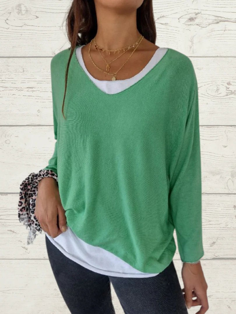 Conjunto Femenino Casual de Tops de Color Sólido y Cami de Dos Piezas