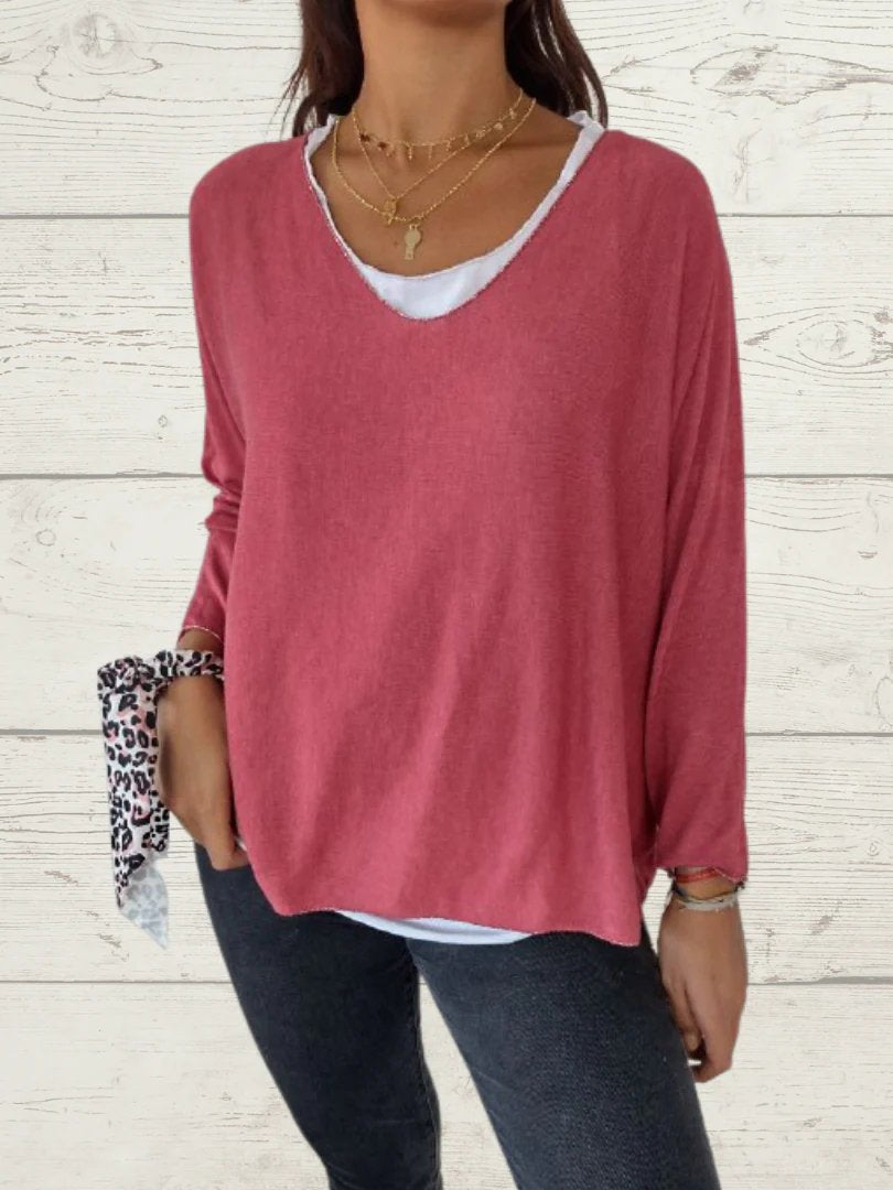 Conjunto Femenino Casual de Tops de Color Sólido y Cami de Dos Piezas