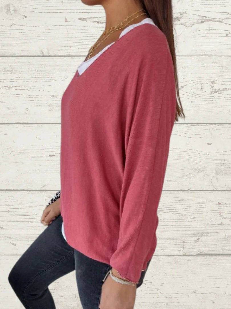 Conjunto Femenino Casual de Tops de Color Sólido y Cami de Dos Piezas