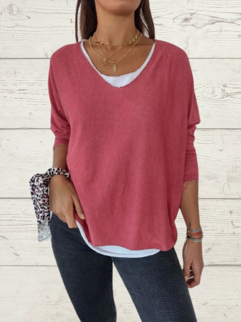 Conjunto Femenino Casual de Tops de Color Sólido y Cami de Dos Piezas