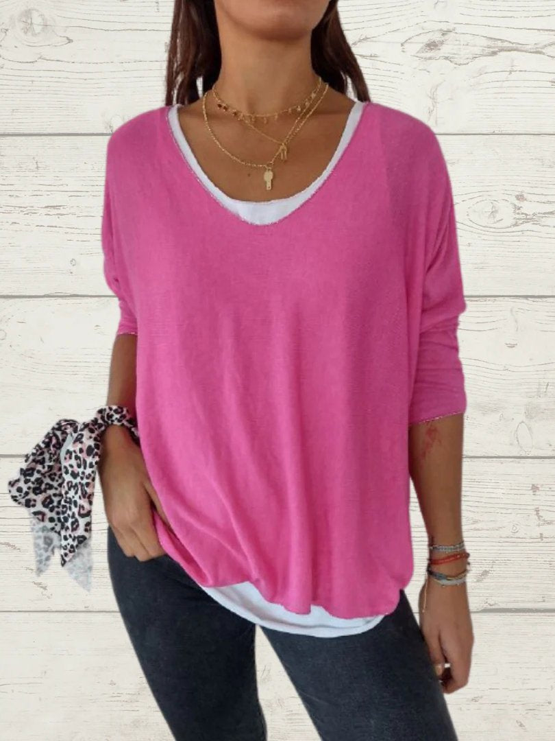 Conjunto Femenino Casual de Tops de Color Sólido y Cami de Dos Piezas